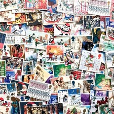 100 x Mixed British Christmas used postage stamps - off paper