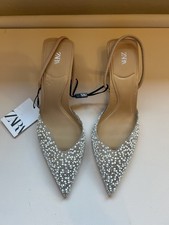 Zara Pearl Kitten Heel Pointed
