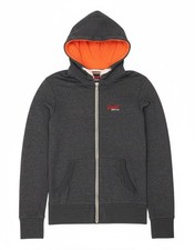 SUPERDRY Mens Orange Label Zip Hoodie Sweater Small Navy Blue Cotton CJ02