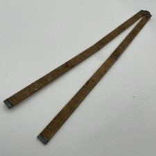 Wooden Vintage Ruler Folding Measuring Old Used Inches