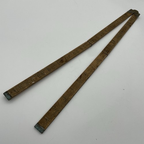 Wooden vintage ruler - vintage, folding