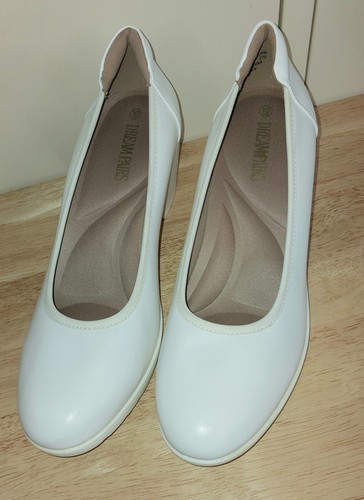 White dreampairs heels block - dreampairs,