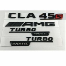 NEW Matt Black CLA45s AMG TURBO 4MATIC Trunk Emblems Badges for Mercedes Benz