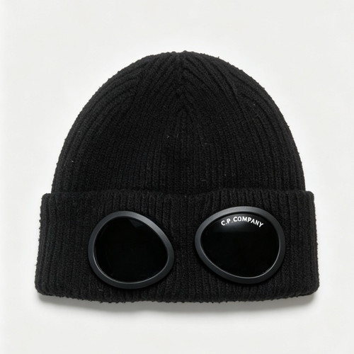 Company black knit beanie - company,