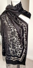 Velvet devore scarf/shawl  , beautiful design , Cape/ wrap /goth ,piano , Bolero