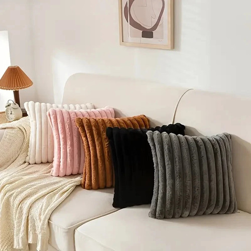 2pcs faux fur - faux, cushion