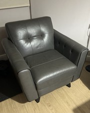 DFS Leather Sofa Grey Armchair