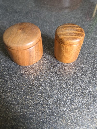 Hand carved walnut trinket box