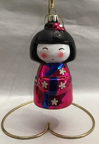 Japanese kokeshi doll glass - japanese,