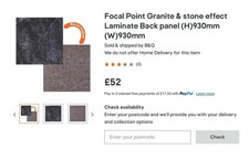 Black Marble Reversible Stone Grey Laminate Back Panel
