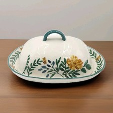 NEW Nutmeg Sunflower Butter Dish w/ Lid & Handle Stoneware British Design 🧈 🌻