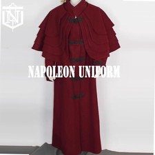 New Ladies Regency Maroon wool Great Inverness Cape Coat & Garrick Fast Shipping