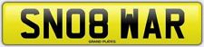 WAR SNOB NUMBER PLATE SN08 WAR CHERISHED CAR REG WARREN WARNER WARK WARP WARD