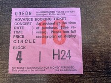 Blondie, Ticket stub,  Hammersmith Odeon ,  Tuesday 22nd January 1980