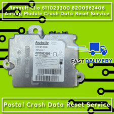Renault Clio 611023300 8200963406 Airbag ECU Crash Data Reset Service