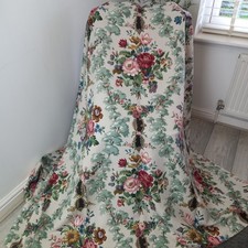 True Vintage Sanderson "Chatsworth" linen union Curtains W90" D52" Country House