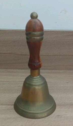 Small 14cm brass handbell with - small,