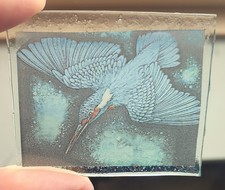 Stained glass Kingfisher bird