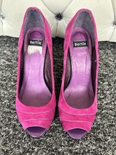 Bertie Fushia Pink Suede Peep Toe Shoes 4