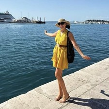 Twenty8twelve by S. Miller yellow short sleeveless dress  UK 12