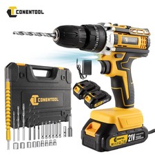 CONENTOOL 21V Cordless Drill Screwdriver with Charger & 2 Battery Ideal DIY Gift