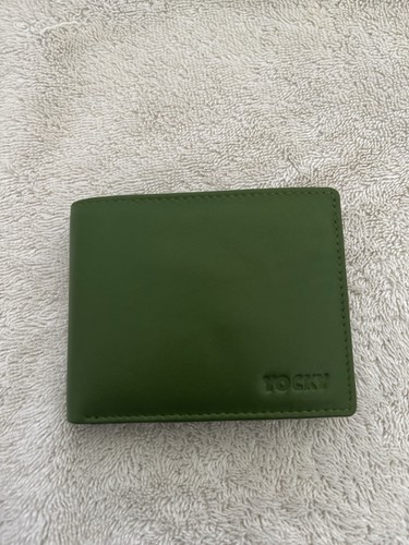 Leather wallet green - leather,