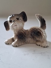 Vintage Ceramic Dog Figurine Mid Century Cute Small 9cm