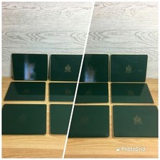 12 Green Vinyl Placemats Felt