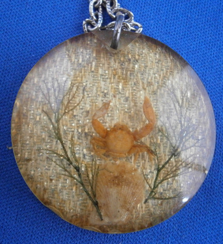 Vintage lucite resin crab - lucite,
