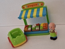 ELC Happyland Village Greengrocer Market Stall With Van Fruit & Veg & Man Vgc
