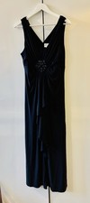 Kaliko Black Jersey Maxi Dress  with a beaded detail  and a waterfall front