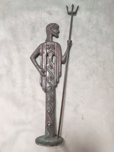 Vintage bronze poseidon - vintage,