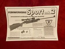 PGUN4 ADVERT 11X16 FEINWERKBAU SPORT MK.2 RIFLE A.S.I. .