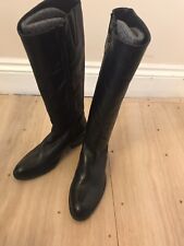 John Lewis Women's Black Leather Mid Calf Boots UK Size 4 EU 37