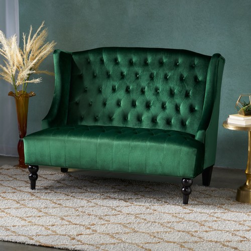 Glam velvet loveseat sofa - velvet,