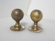 Vintage brass door knobs - door,