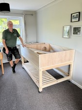 tortoise table with a stand