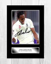 Jofra Archer 1 Cricket poster reproduction autograph choice of frame