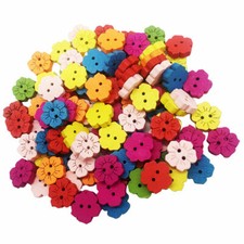 10-40pcs Flower Shaped Wooden