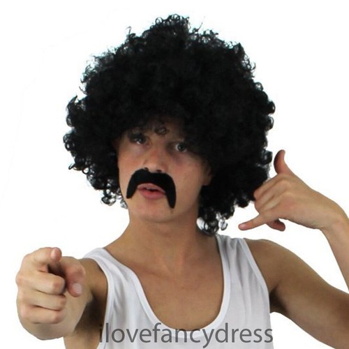 Curly black afro wig - black,