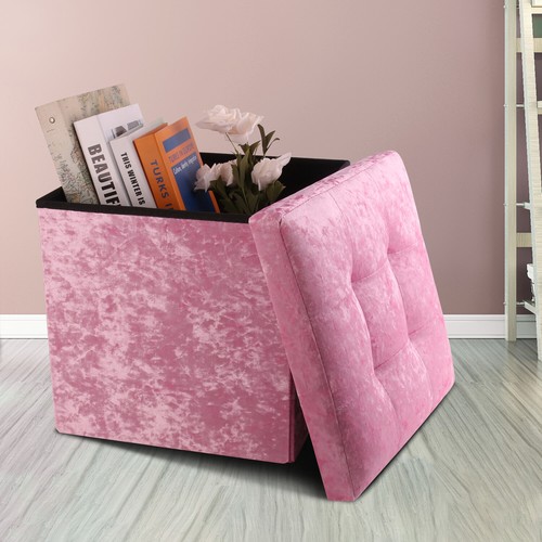 Crushed velvet ottoman - velvet,