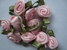 SMALL SATIN RIBBON ROSE BUDS