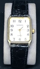 #20 Vintage Men's Watch SHIVAS Leather Bracelet BLACK As Is