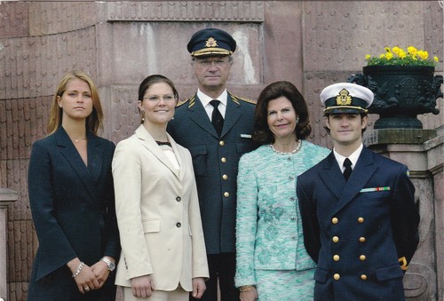 Swedish royal family postcard - family,