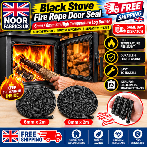 Black stove fire rope - black,