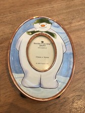 The Snowman Photo Frame – Border Fine Arts Studio Enamels (2003 Enesco) NEW
