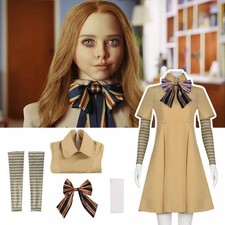 Horror Movie M3GAN Cosplay Costume Set Girls Megan AI Doll Robot Halloween Kids