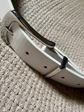 Primark White Faux Leather Ladies' Belt - Size Small