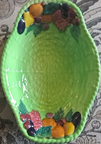 Carlton ware oval green fruit - ware,
