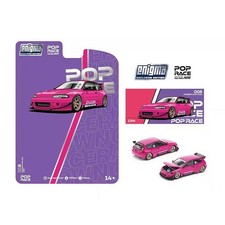 POPRACE 1:64 Model Car Honda Civic EG6 MK5 Alloy Die-Cast Vehicle Pink Color